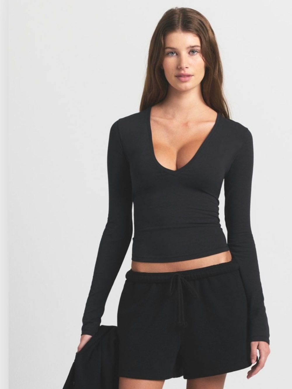 Skims Cotton Fleece CLASSIC SHORT Onyx XSmall